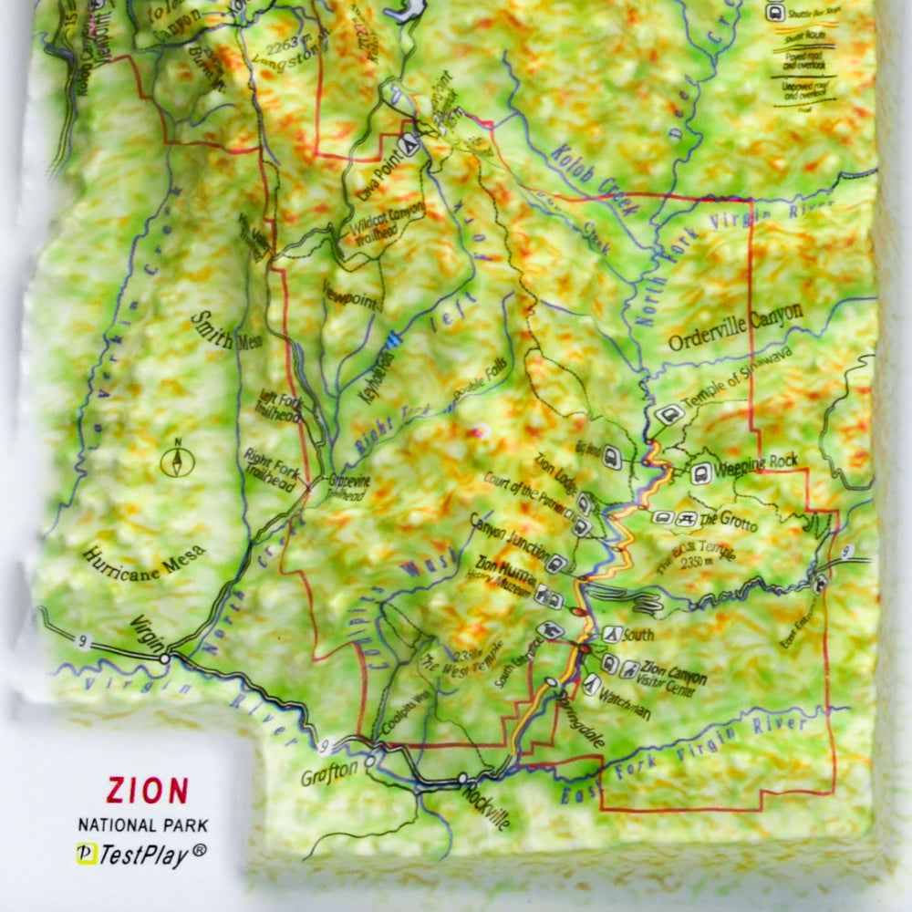 Zion 3D National Park map