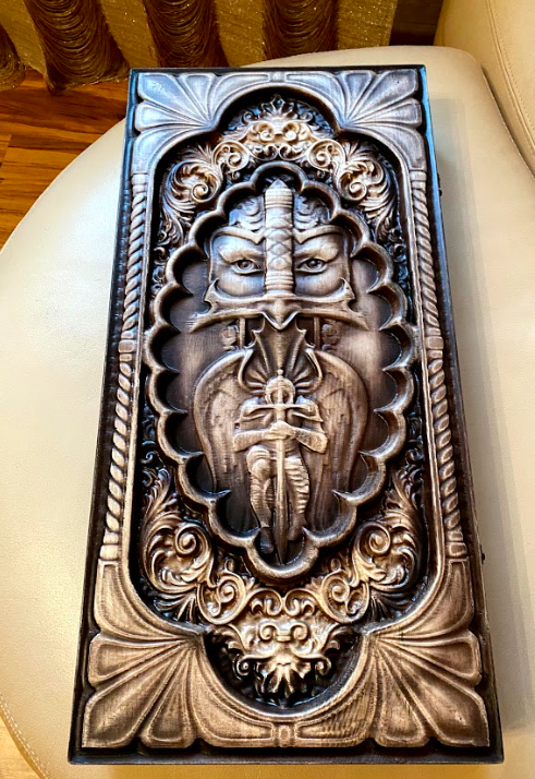 Exclusive Backgammon "Viking" – A Handcrafted Tribute to Nordic Valor and Strategic Mastery (58x28cm / 22.8x11 inches)
