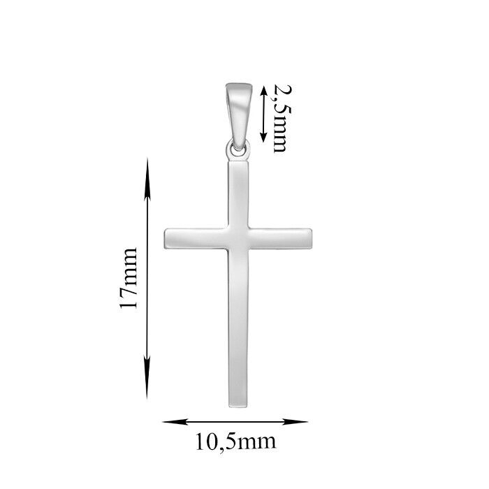 New Pendant Cross Orthodox Necklace Jewelry Child Men Charm 14k white gold (585)