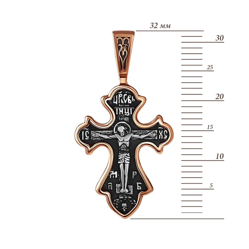 New Pendant Cross Russian Orthodox Necklace Jewelry Charm Sterling 925 Silver
