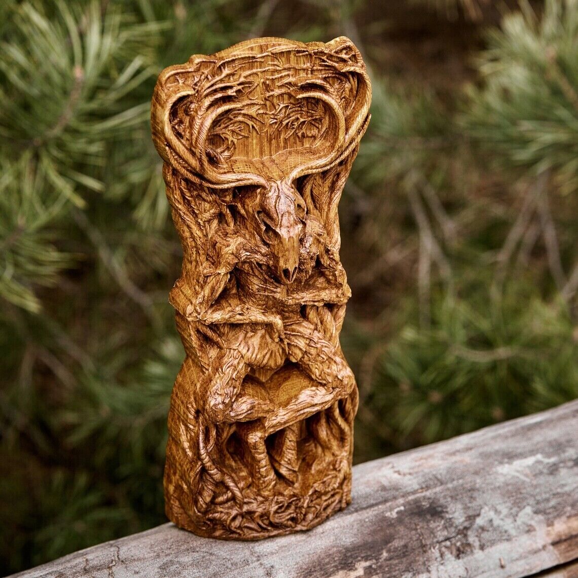 Wendigo Statue Wooden Carved Statue Sculpture New Gift