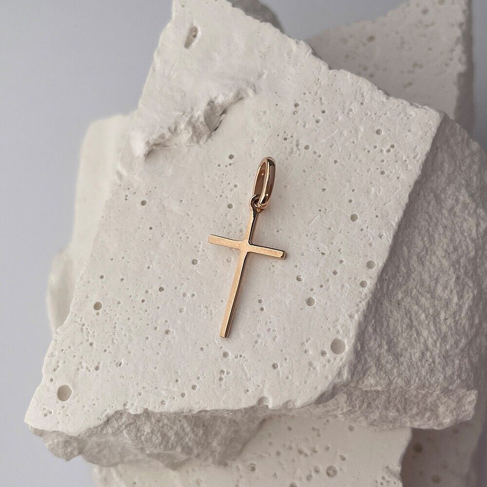 New Pendant Cross Orthodox Necklace Jewelry Child Men Charm 14k gold (585)