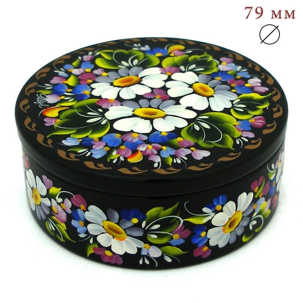 Decorative wooden casket Petrikovskaya painting Hand-painted