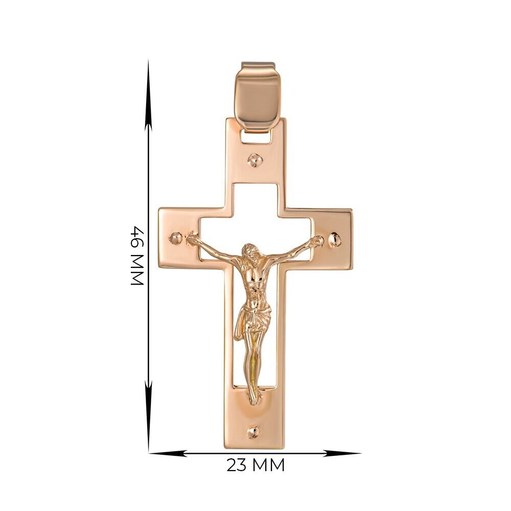 New Pendant Cross Russian Orthodox Necklace Jewelry Charm 14k gold (585) Gift