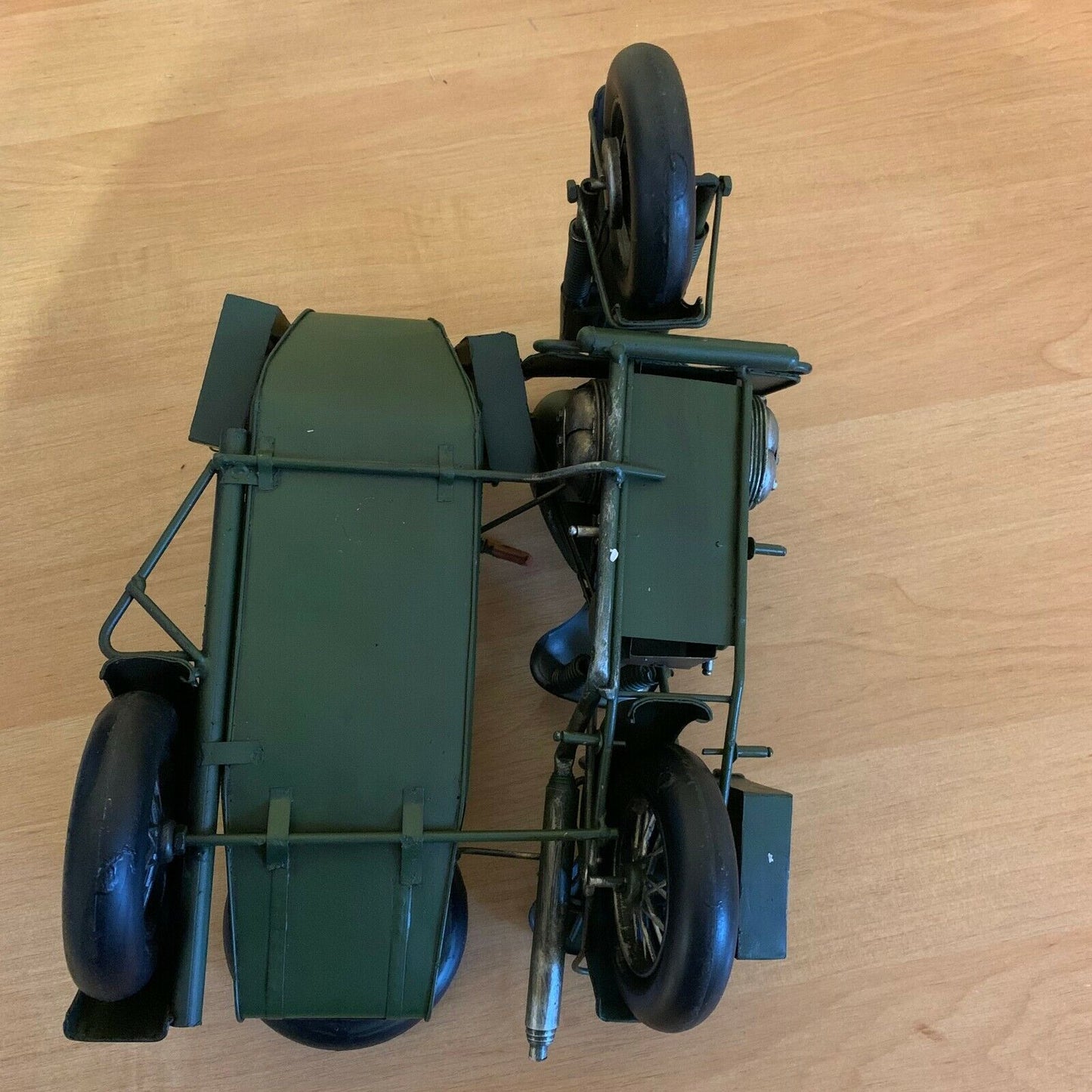 13.5" Amazing Motorcycle Scale Model German Deutsch Vintage WWll Handmade Vintag