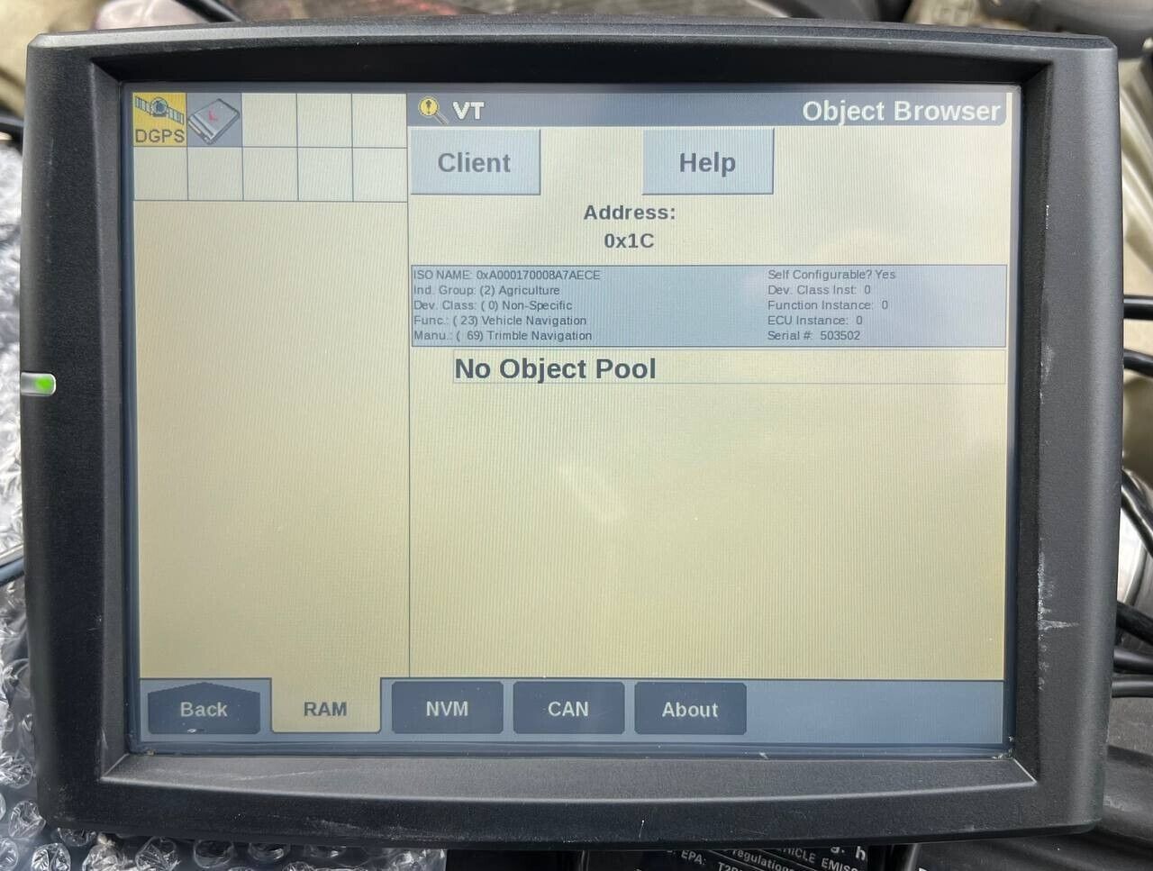 Trimble AG-372 RTX Receiver /AFS PRO 700 Display KIT/NavController III 48036776
