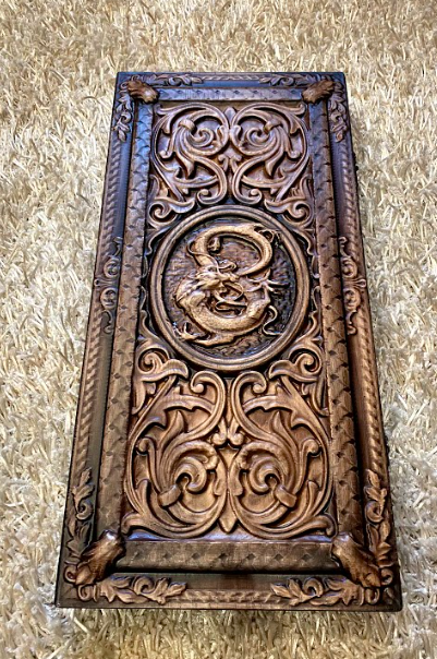 Artwork Backgammon "Dragon" – Luxurious Handcrafted Wooden Backgammon Set (58x28cm / 22.8x11 inches)