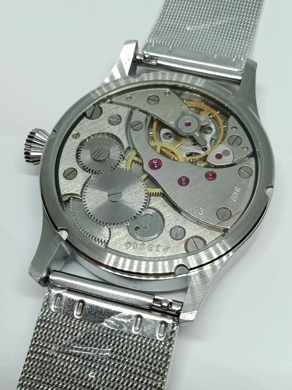 Vintage Watch USSR MOLNIJA Marriage 3602 Mechanical Wristwatch 18Jewels Red Dial