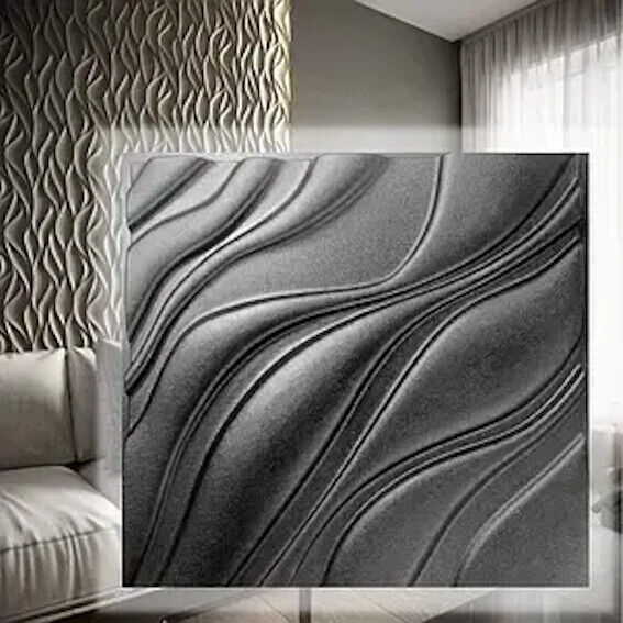 2pcs Panels Wall ABS Stone Art Plastic Mold Decor 3D Plaster Tile Form Design