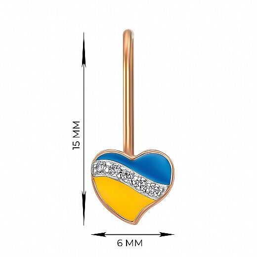 Earrings Ukrainian Flag Ukraine Symbol Heart Jewelry Charm Gift 14k gold (585)