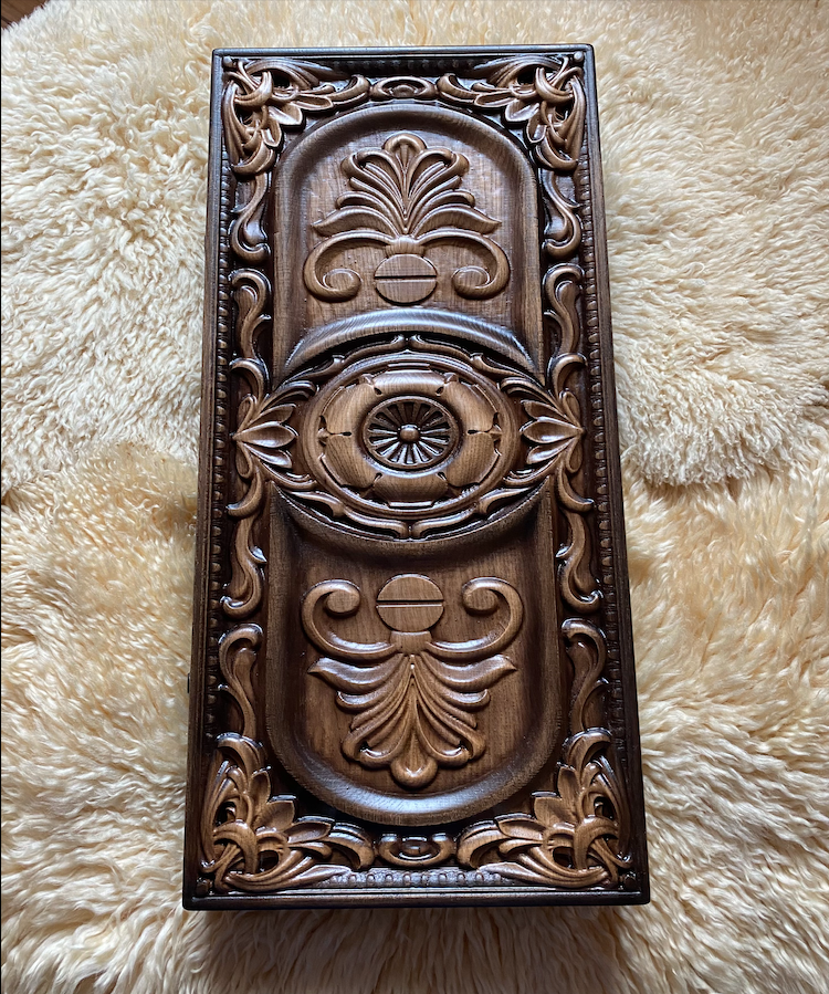 Artwork Backgammon "All-Seeing Eye" - "Lord of the Rings" – Enigmatic Handcrafted Wooden Backgammon Set (58x28cm / 22.8x11 inches)