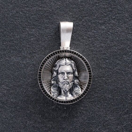 New Silver Pendant Jesus Christ Sterling Necklace Charm Gift Orthodox Silver 925