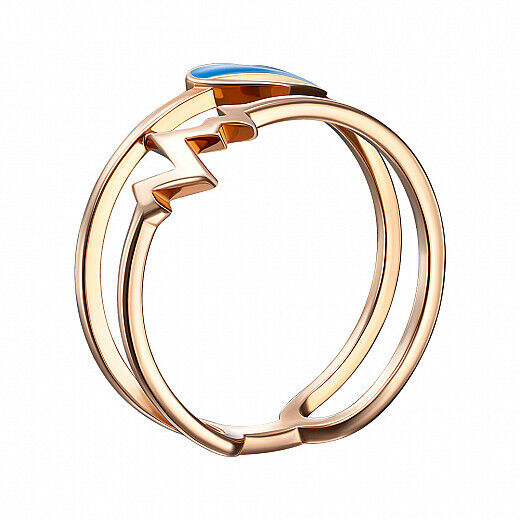 Ring Ukrainian Flag Ukraine Symbol Love Heart Jewelry Sizes Charm 14k gold (585)