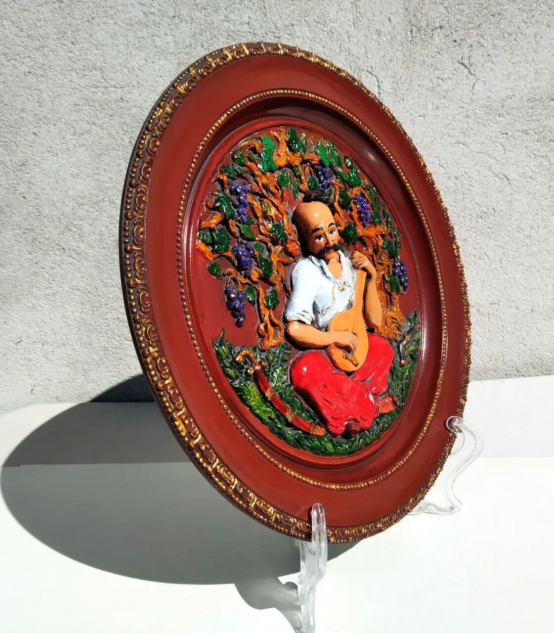 Decorative Plate Kozak Mamai Hand-painted Ukrainian Symbol Kazak Ukraine UA