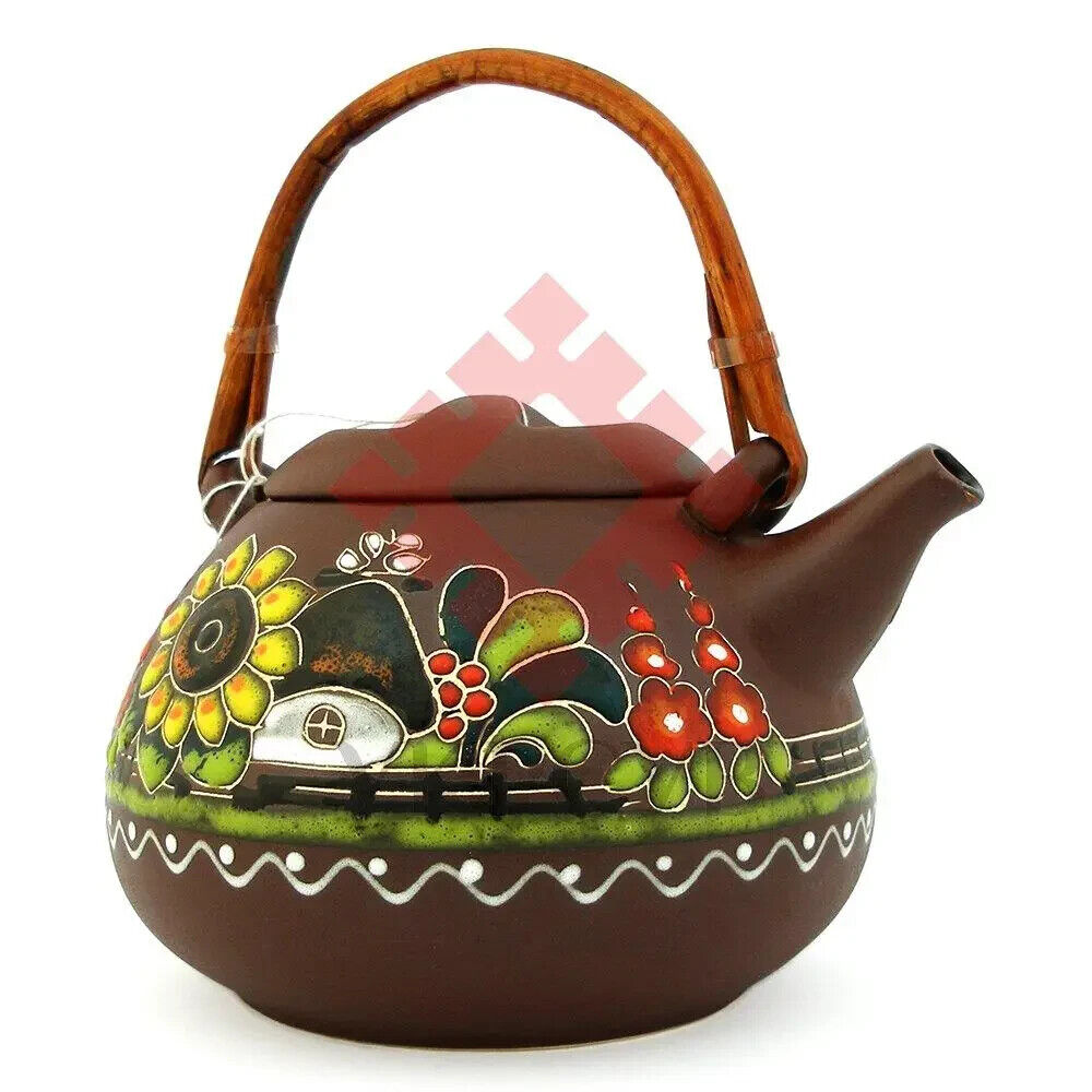 Сlay Teapot Tea Pot 0.8L Ceramic Tableware Ornament Ukrainian Decor Hand Painted