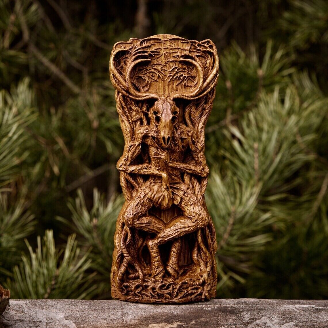 Wendigo Statue Wooden Carved Statue Sculpture New Gift