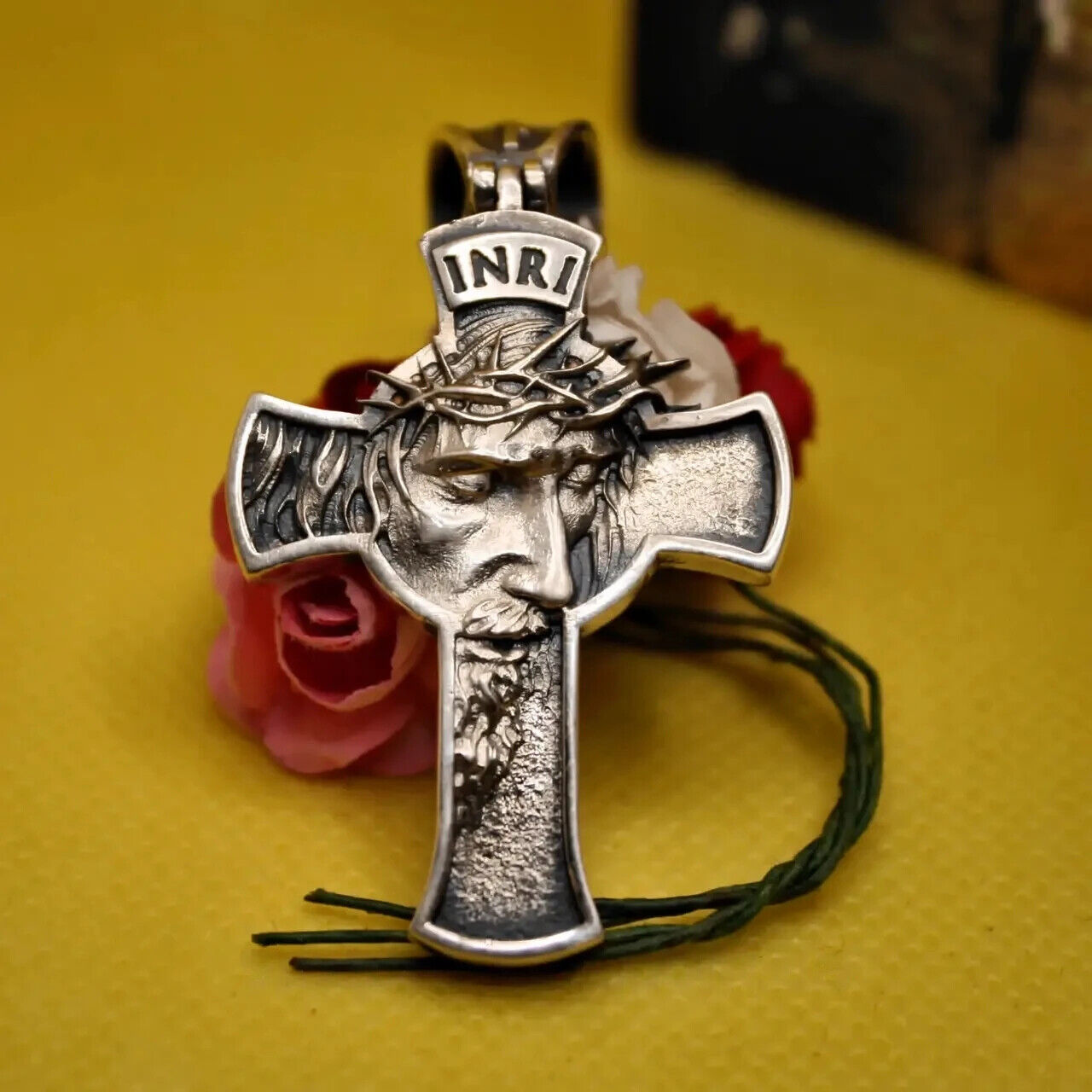 New Pendant Cross Jesus Christ Crucifix Orthodox Necklac Sterling 925 Silver Men