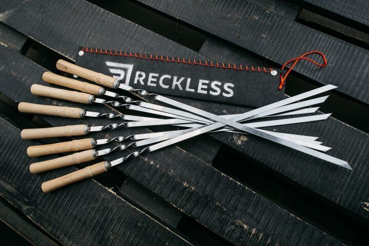 23" Exclusive Handmade Camping Set of Skewers BBQ Grill 8pcs with soft case
