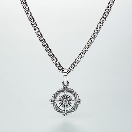 New Amulet Compass Silver 925 Pendant Jewelry Necklace