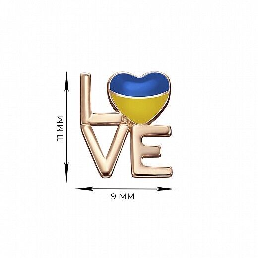 Earrings Ukrainian Flag Ukraine Symbol Love Heart Jewelry Charm 14k gold (585)