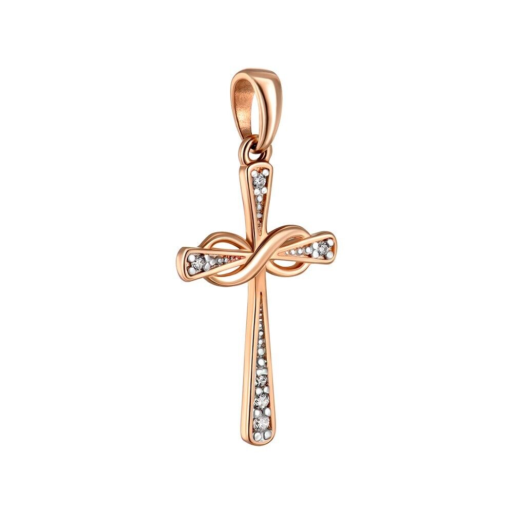 New Pendant Cross Orthodox Necklace Jewelry Beautiful Women Charm 14k gold (585)