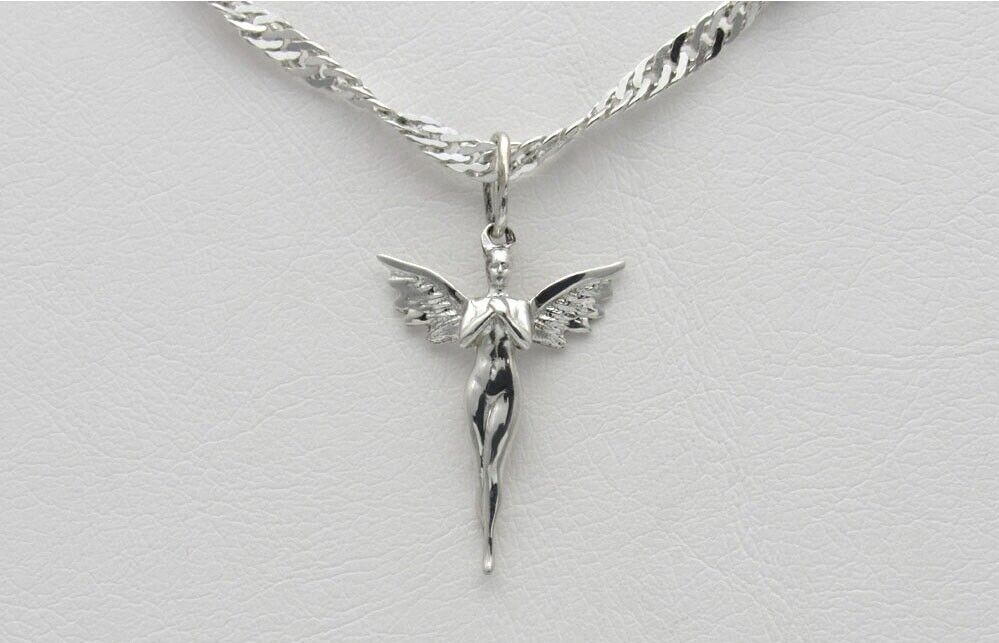 New Unisex Angel Wings Women Jewelry Medallion Necklace Pendant Silver 925