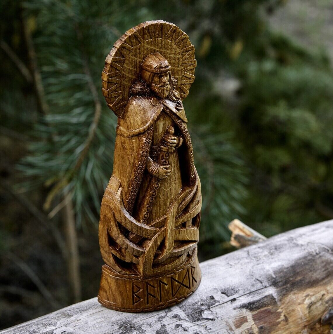 Baldr statue, God viking god Wood carved Pagan paganism God Altar sculpture Gift