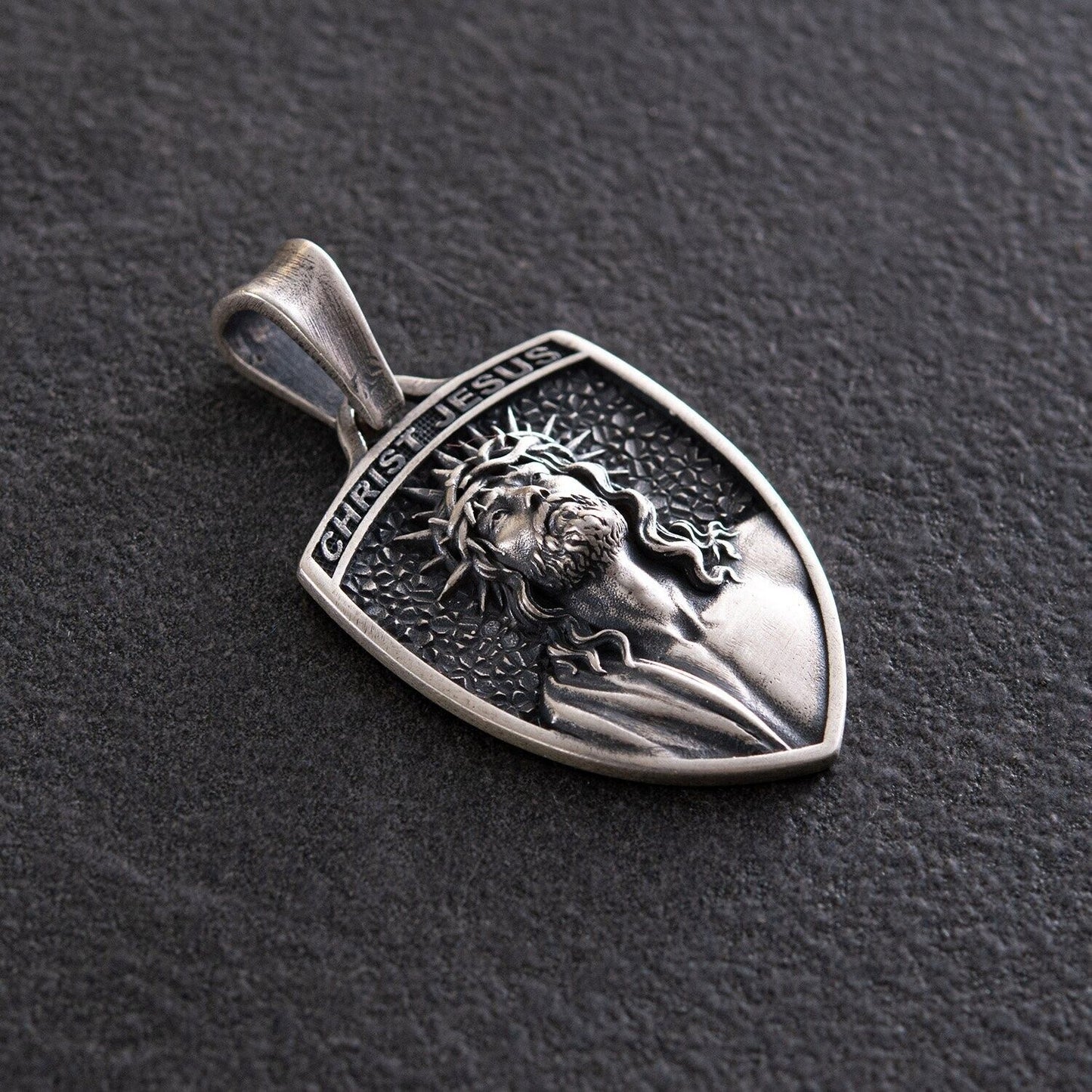 11.8 gr Christ Jesus Orthodox Religious Art Necklace Pendant Silver 925