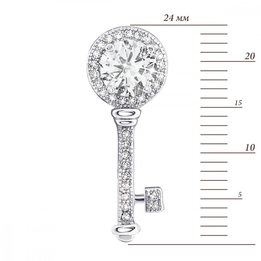 Silver 925 Pendant Key Charm Nice Excellent Stones Jewelry Necklace