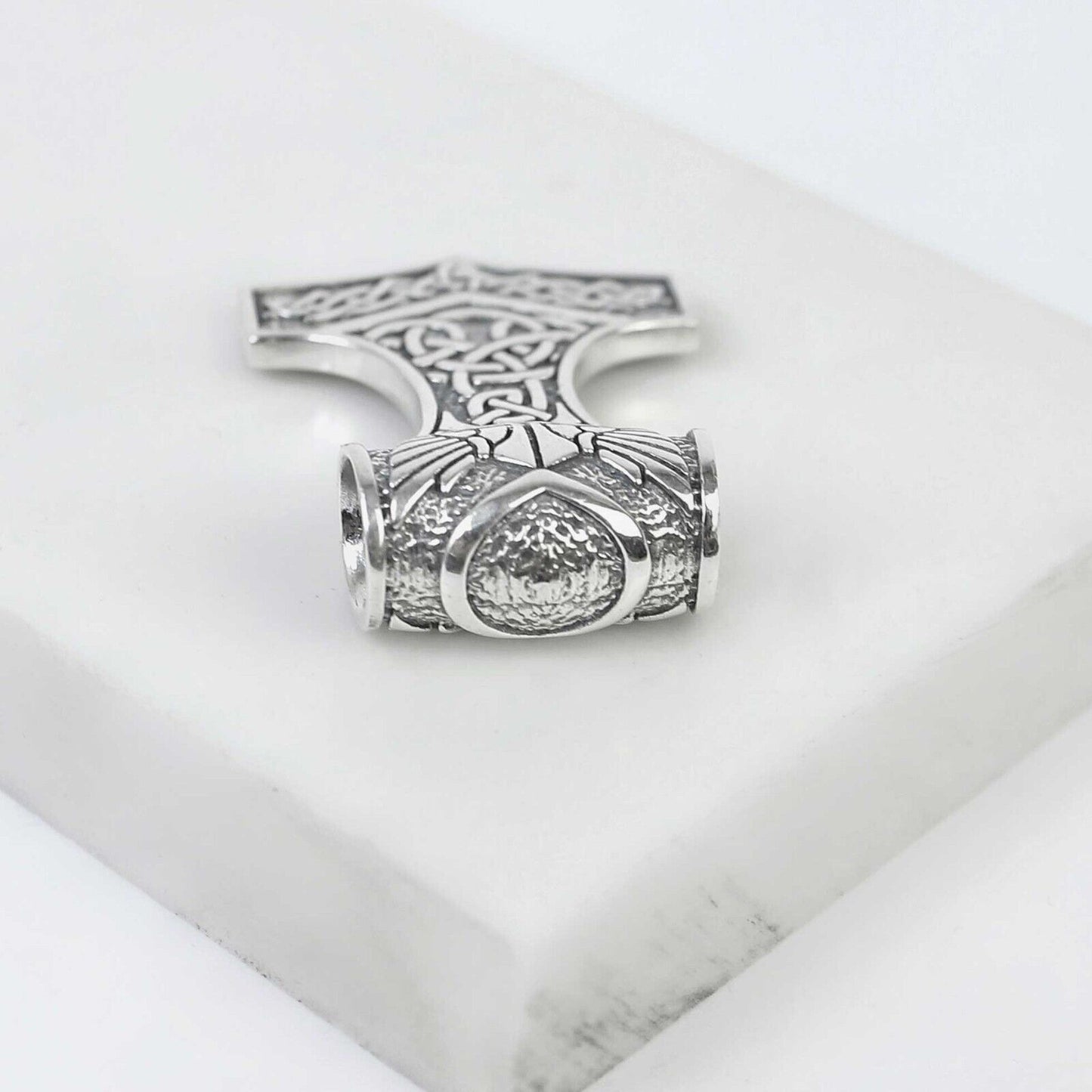 Amulet Mjolnir Thor Hammer Silver 925 Pendant Viking Rune Futark Pendant