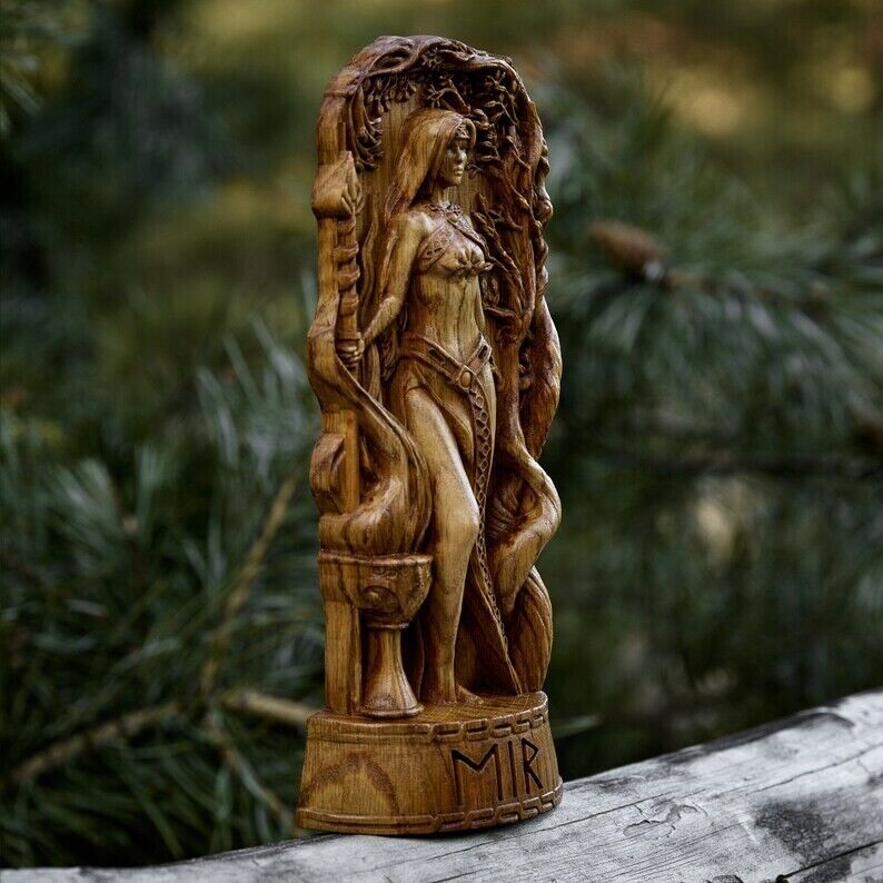 Wooden Statue of Eir - The Healing Whisper of Norse Pantheon New Gift