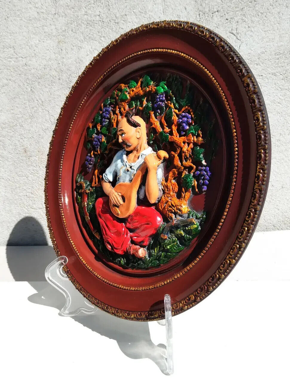 Decorative Plate Kozak Mamai Hand-painted Ukrainian Symbol Kazak Ukraine UA