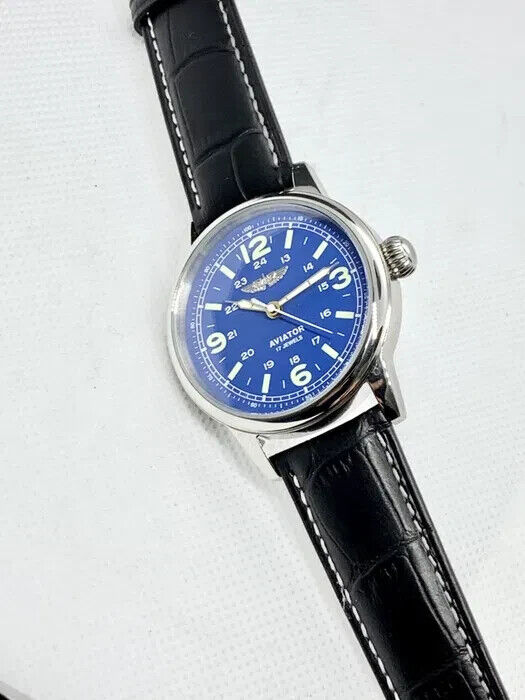 Watch RAKETA AVIATOR Men's Watch PILOT Mechanism USSR Vintage Marriage 40mm