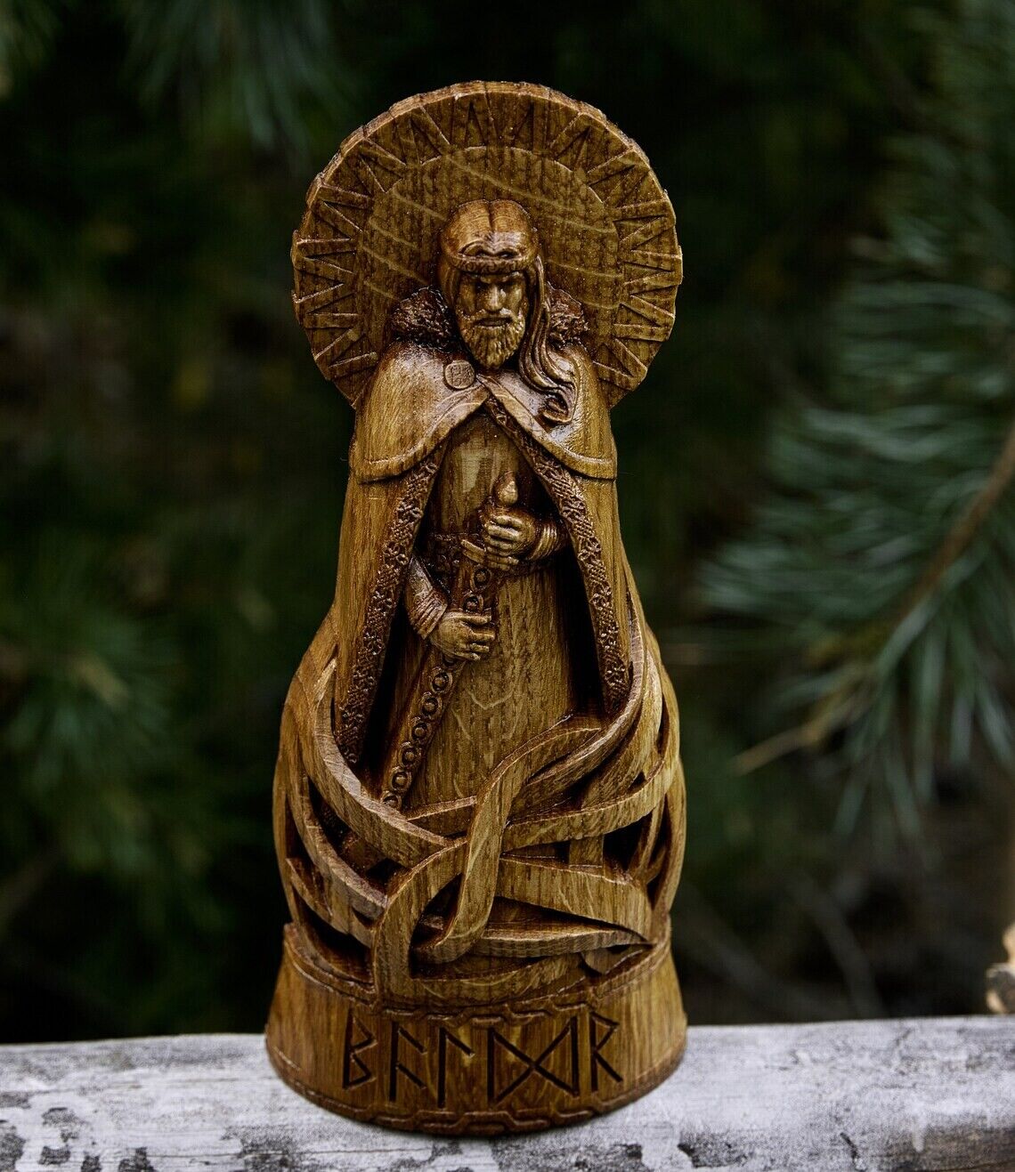 Baldr statue, God viking god Wood carved Pagan paganism God Altar sculpture Gift