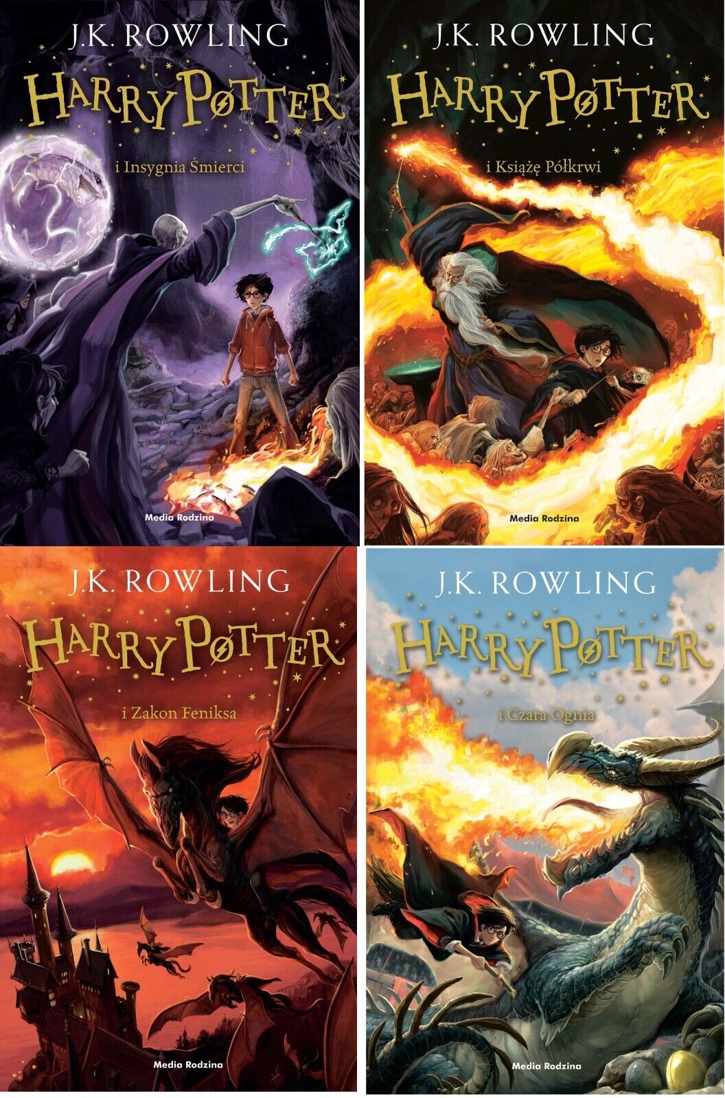Book in Polish - Książka Harry Potter 4-7 Tomow - 4 kids book - J.K. ROWLING