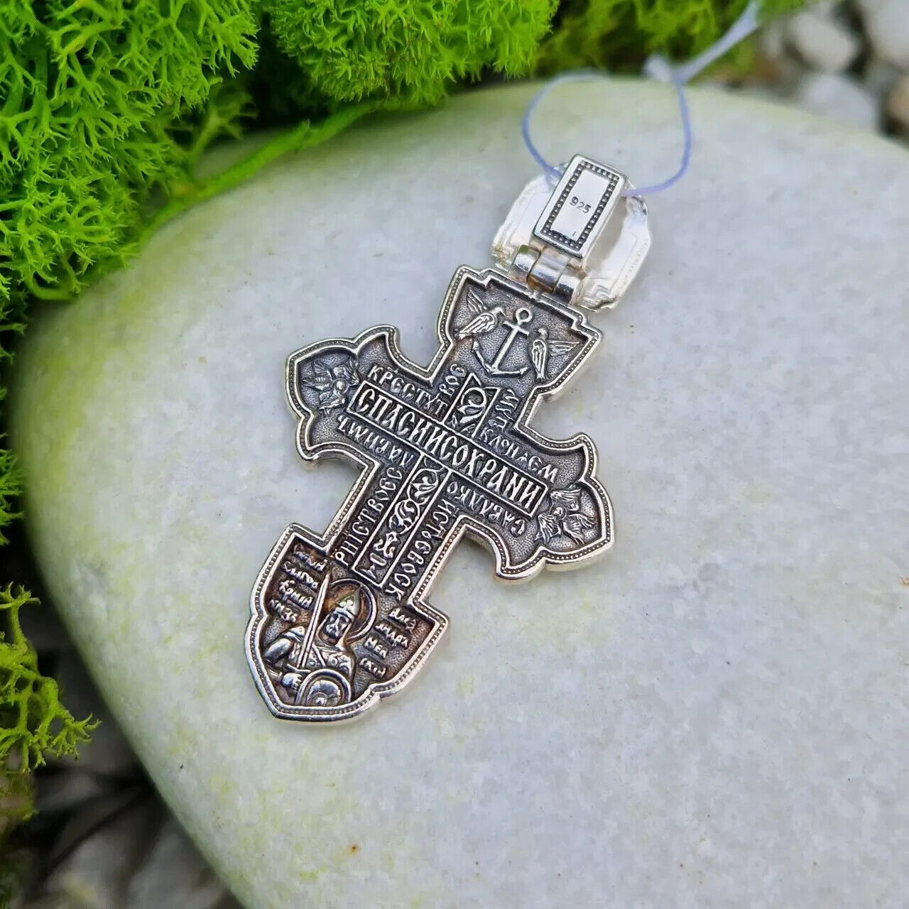 New Pendant Cross Jesus Christ Crucifix Orthodox Necklac Sterling 925 Silver Men