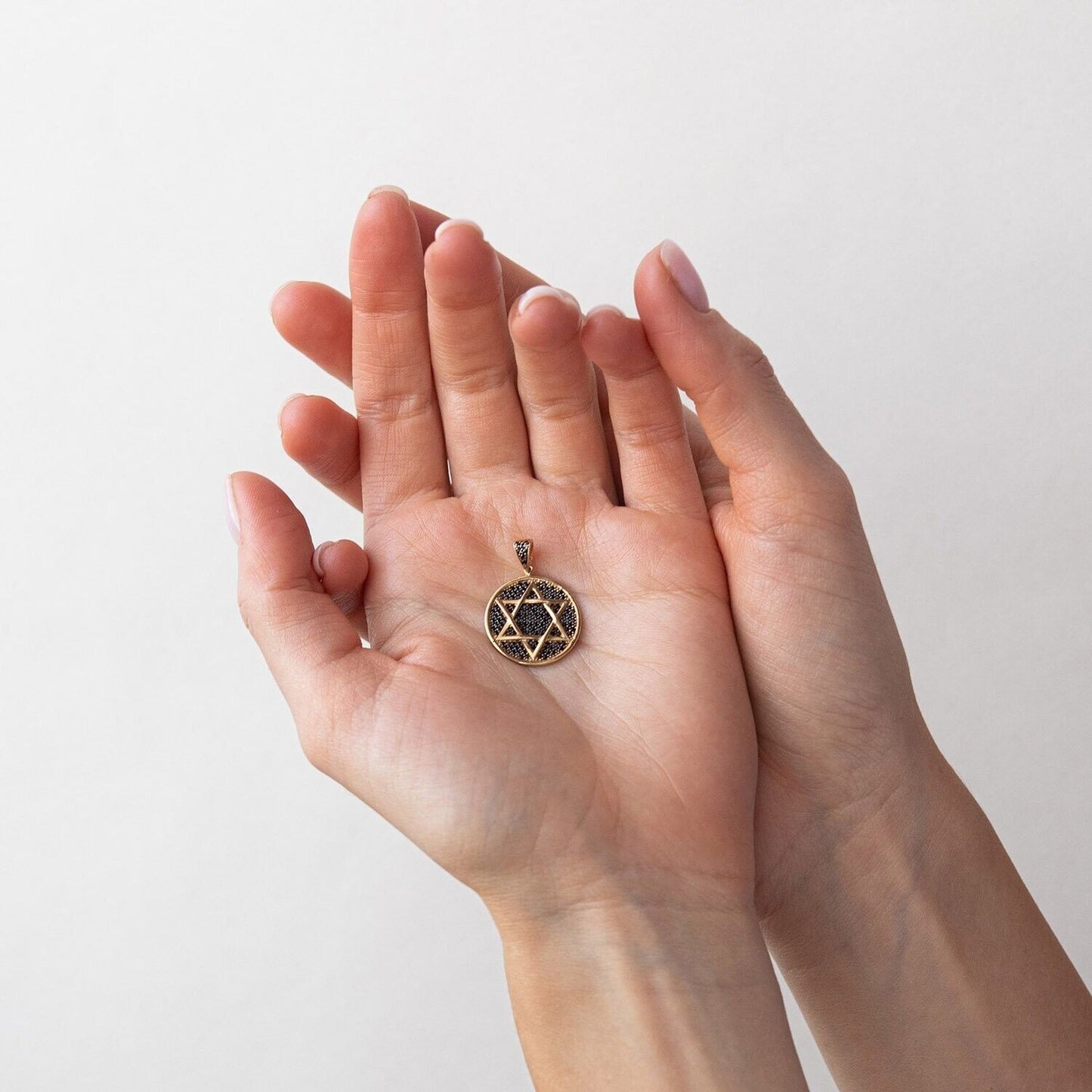 Pendant Jewish Star of David Israel Necklace Jewelry Charm 14k gold (585)