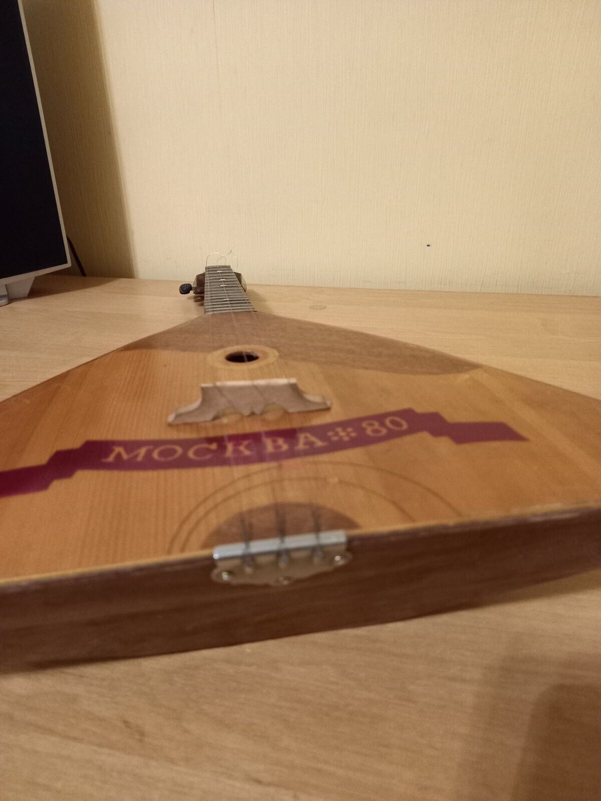 Balalayka Moscow 80 Folk Instrument USSR Soviet 3 String Balalaika Vintage