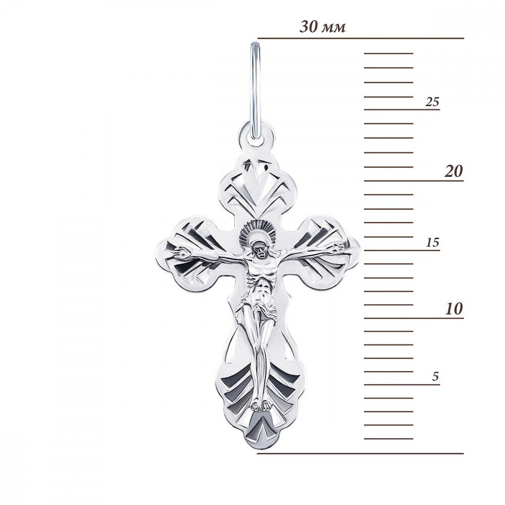 New Pendant Cross Jesus Christ Jewelry Charm Sterling 925 Silver Спаси и Сохрани