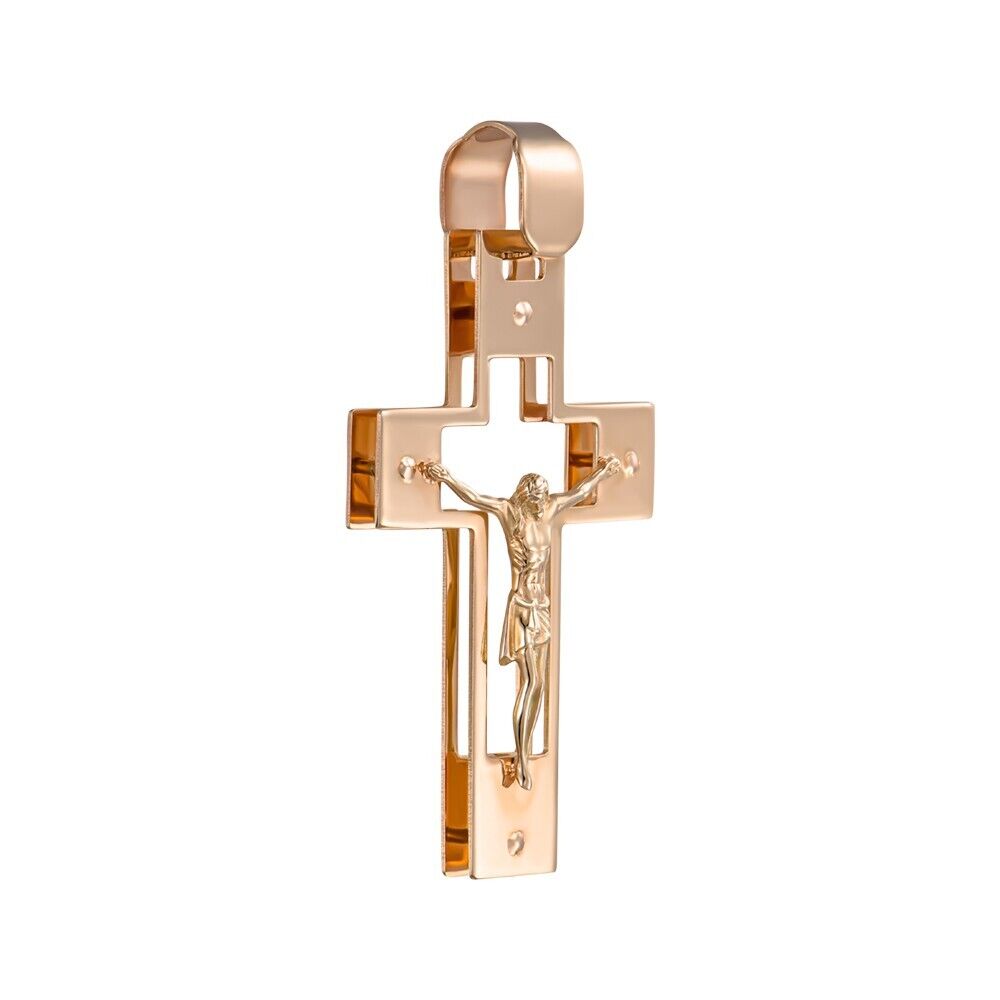 New Pendant Cross Russian Orthodox Necklace Jewelry Charm 14k gold (585) Gift