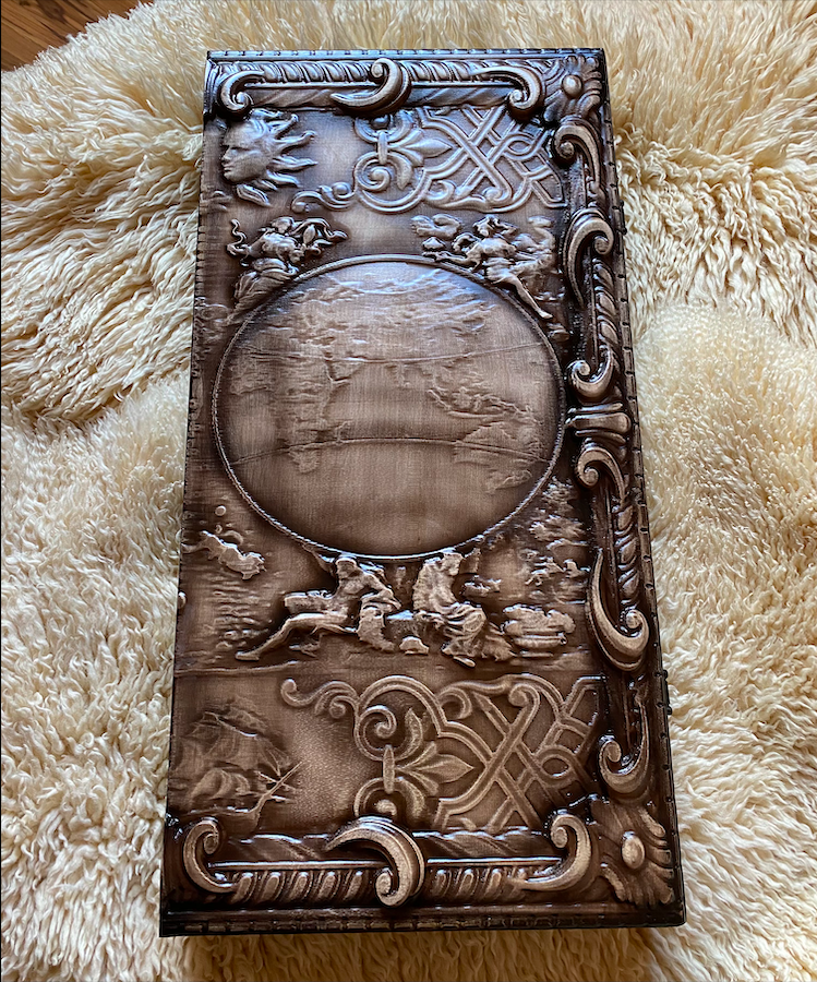 Exclusive Backgammon "Planet Map" – A Handcrafted Wooden Tribute to Exploration and Strategy (58x28cm / 22.8x11 inches)