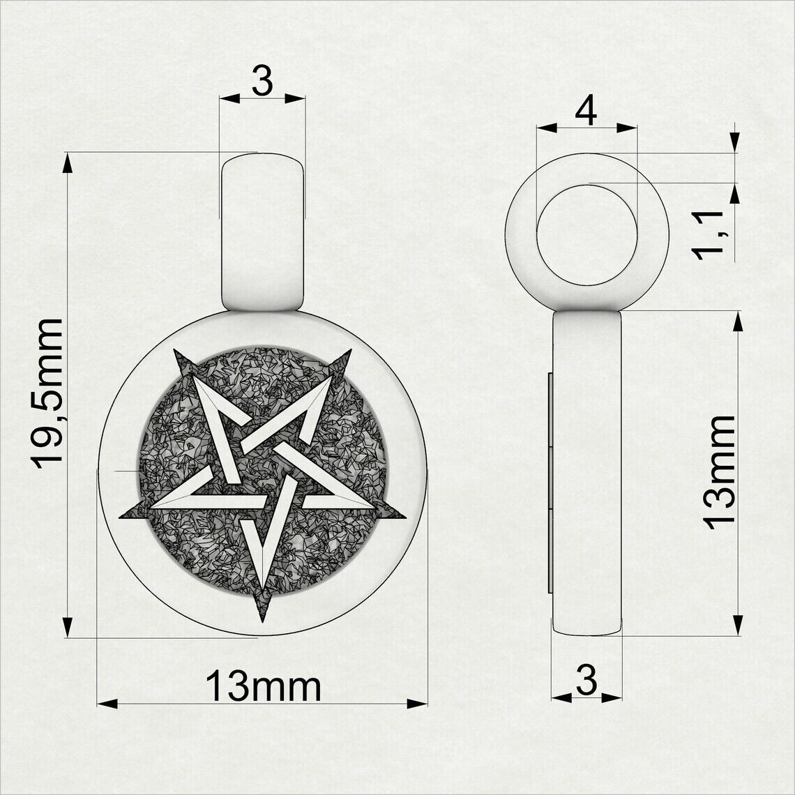 Inverted Pentagram Satan Magic Amulet Pentacle Gift Necklace Pendant Silver 925