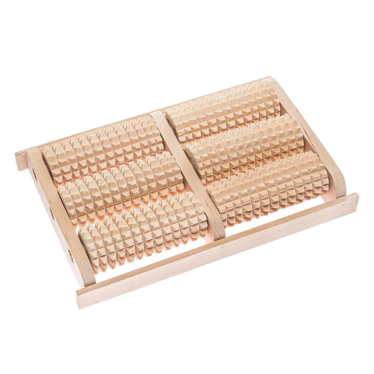 NEW Foot Massager Wooden Six Rolls notched for 6 rollers 28.5 x 18 x 5 cm