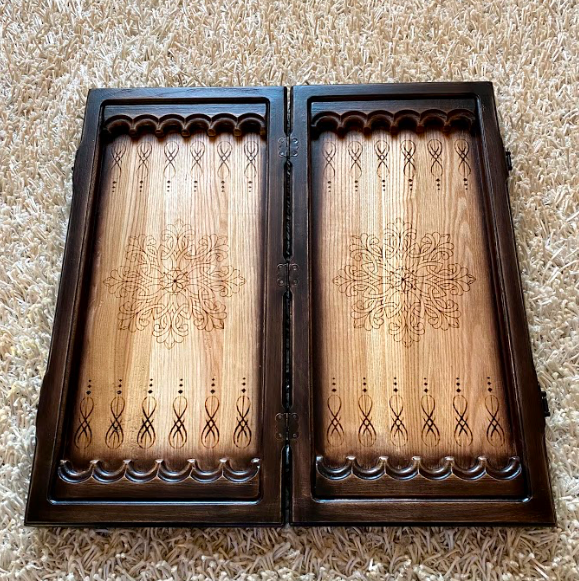 Artwork Backgammon "Tracery Ornament" – A Masterpiece of Handcrafted Elegance (58x28cm / 22.8x11 inches)