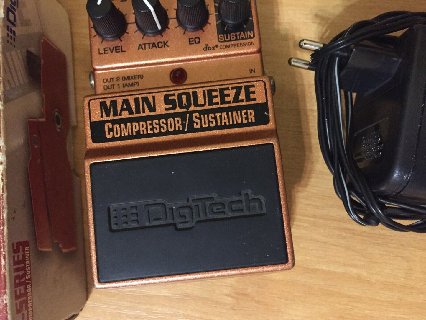 DigiTech X-Series Main Squeeze Compressor/Sustainer Pedal + Box + Power