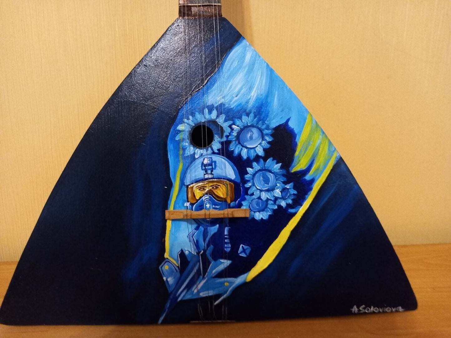 Balalayka Folk Instrument USSR Soviet Balalaika Hand Painted War Pilot Aircraft
