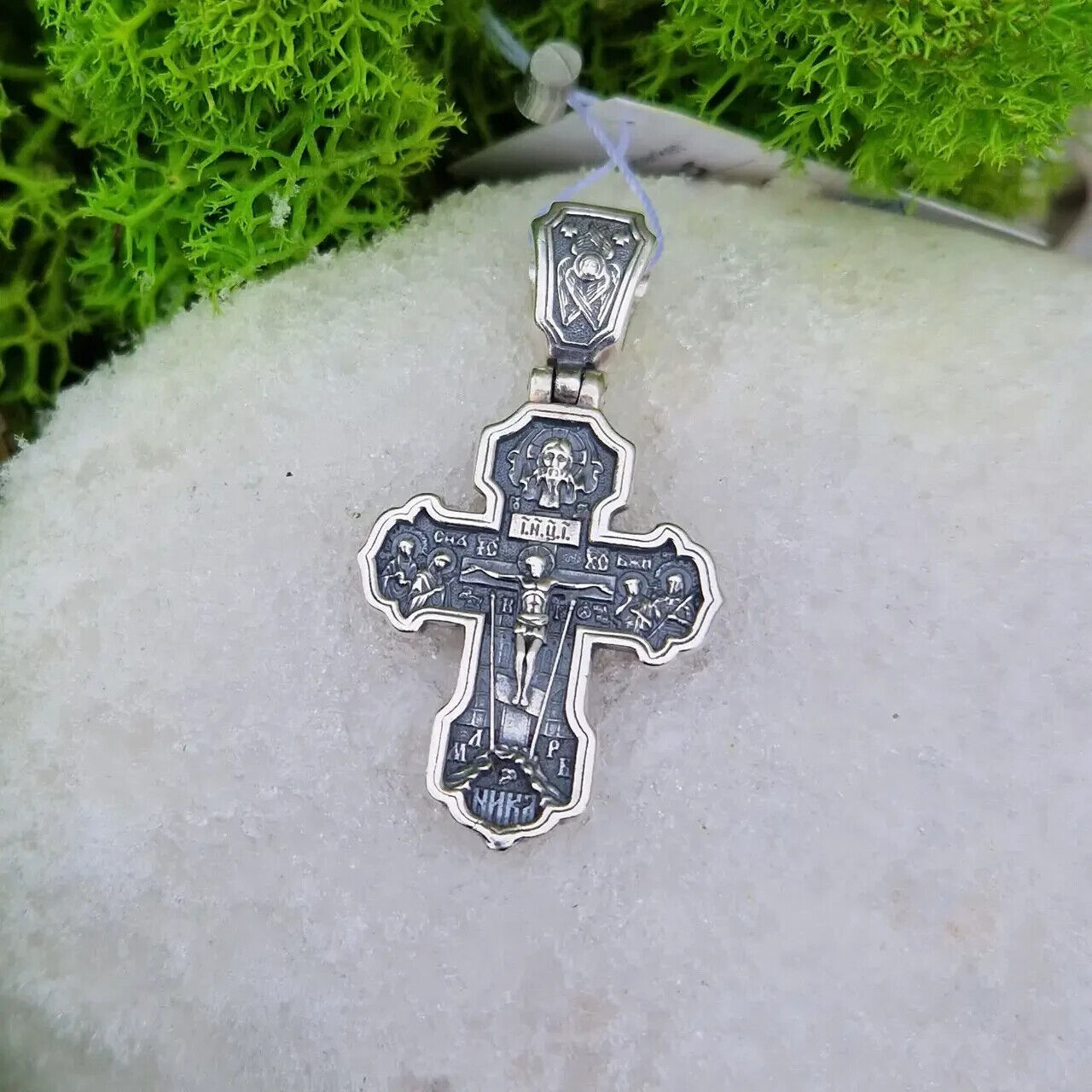 New Pendant Cross Jesus Christ Crucifix Orthodox Neckalc Sterling 925 Silver Men