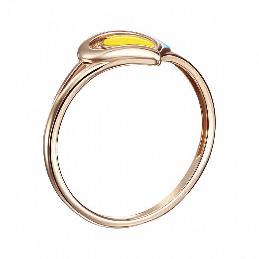 Ring Ukrainian Flag Ukraine Symbol Love Heart Jewelry UA Charm 14k gold (585)