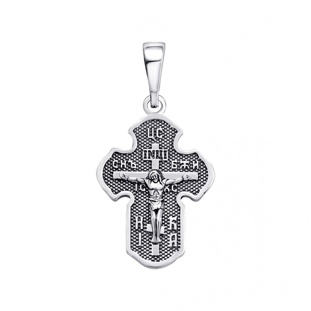 New Pendant Cross Jesus Christ Jewelry Charm Sterling 925 Silver Pray Orthodox