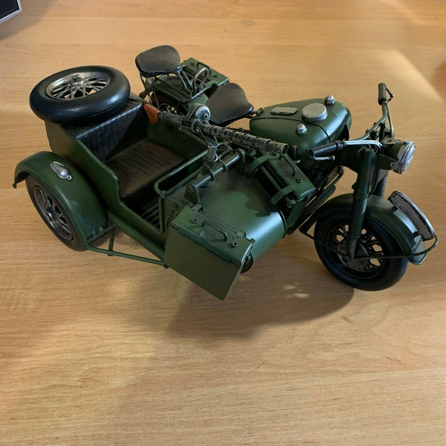 13.5" Amazing Motorcycle Scale Model German Deutsch Vintage WWll Handmade Vintag